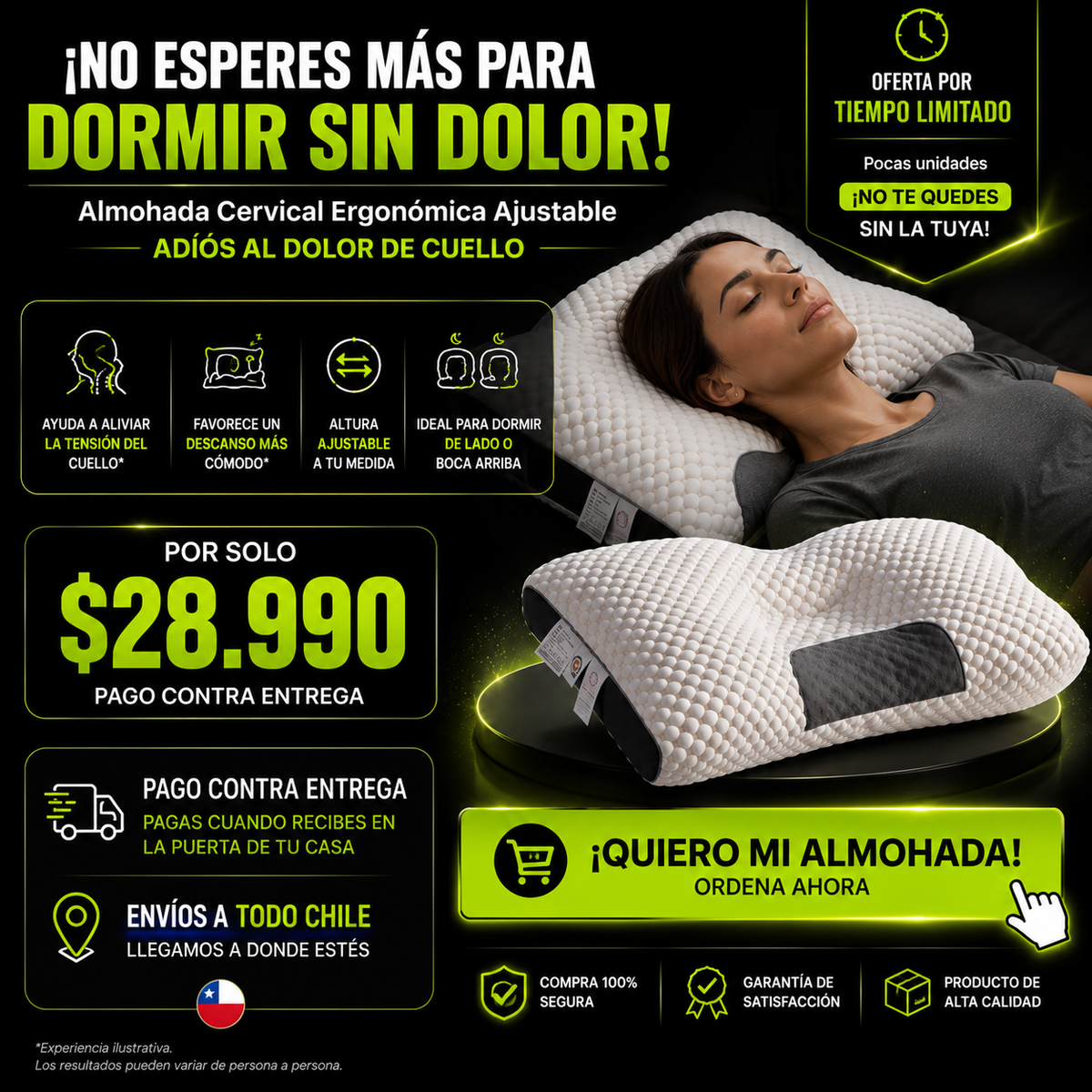 CerviCare®  Almohada Cervical Ergonómica Ajustable