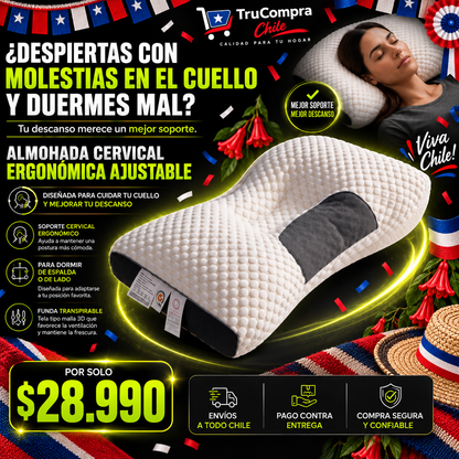 CerviCare®  Almohada Cervical Ergonómica Ajustable