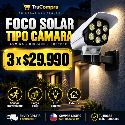 Foco Led Solar - Tipo Cámara