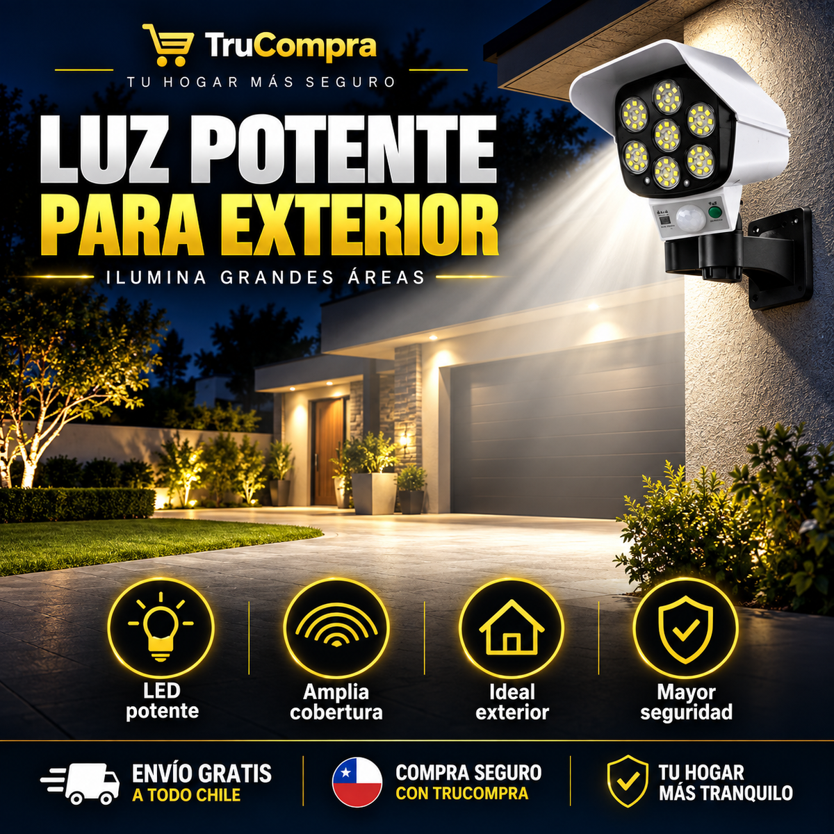 Foco Led Solar - Tipo Cámara