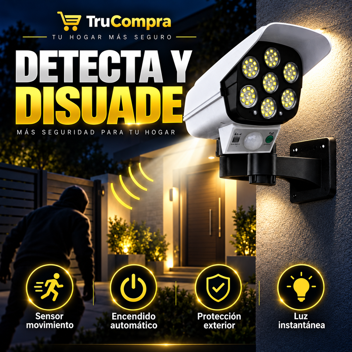 Foco Led Solar - Tipo Cámara