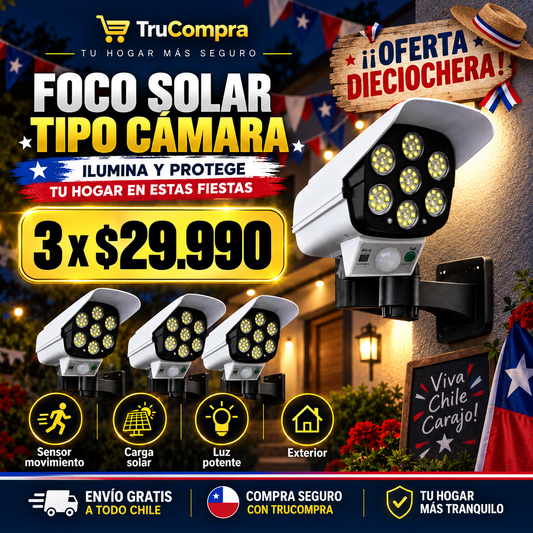 Foco Led Solar - Tipo Cámara
