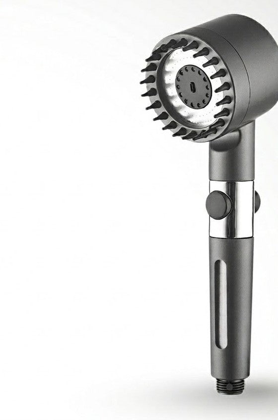 AquaLux Pro™ – Cabezal de Ducha de Alta Presión con Filtro Purificador y Cerdas de Masaje